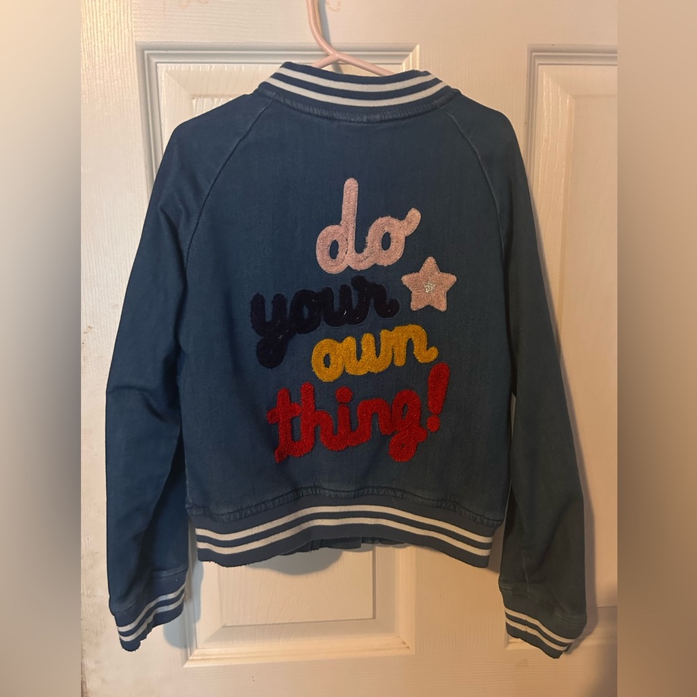 Cat & Jack Girls sz S Denim Jacket Bomber style